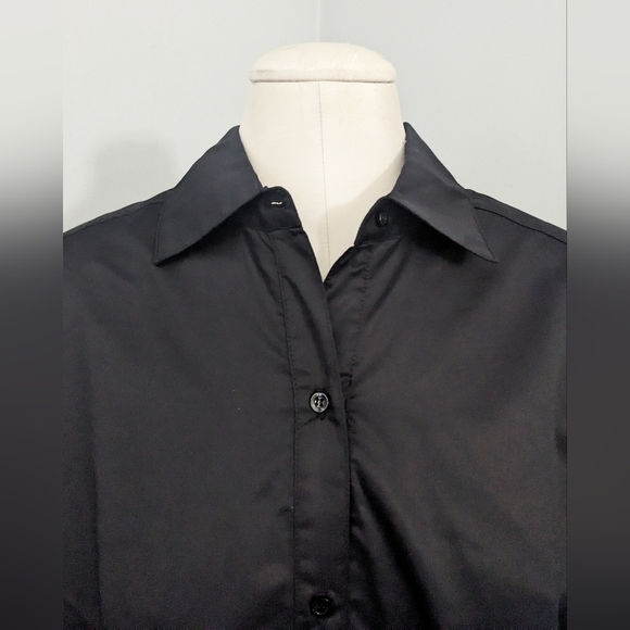 Sophie Grace Canada Womens Black Button Down Collared Dress Shirt Blouse Medium - Picture 3 of 6